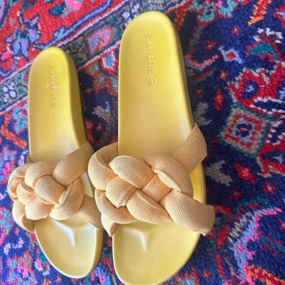 ROTHY'S Bubble Slide Slip-On Sandals Women’s Size 12.5 Canary Yellow Retired - Picture 6 of 14